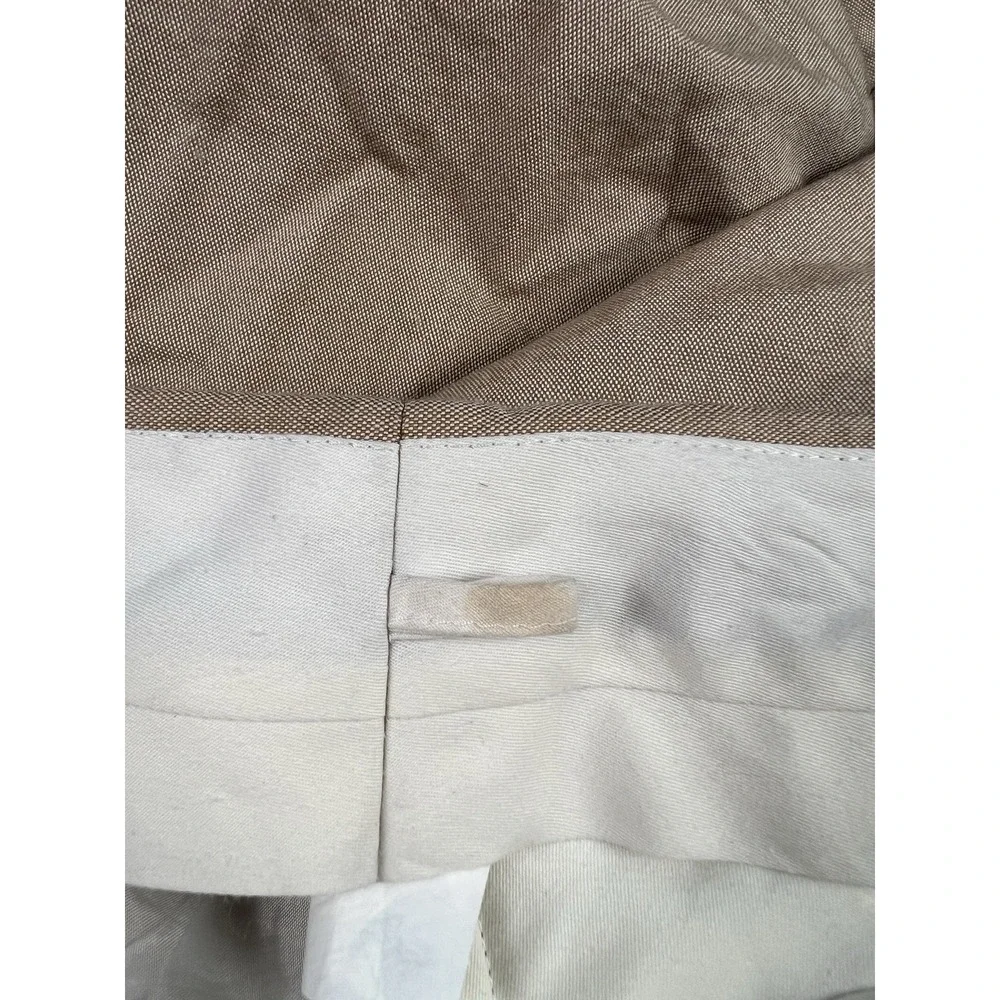 T Harris London Pants‎ Mens 44X32 Brown Straight Leg Chino Pleated Casual